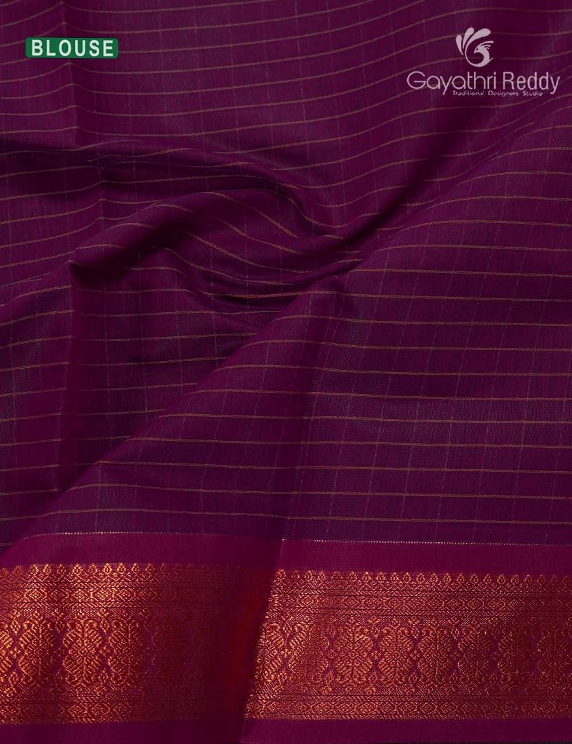 Kanchipuram Sico Saree in Deep Violet and Magenta