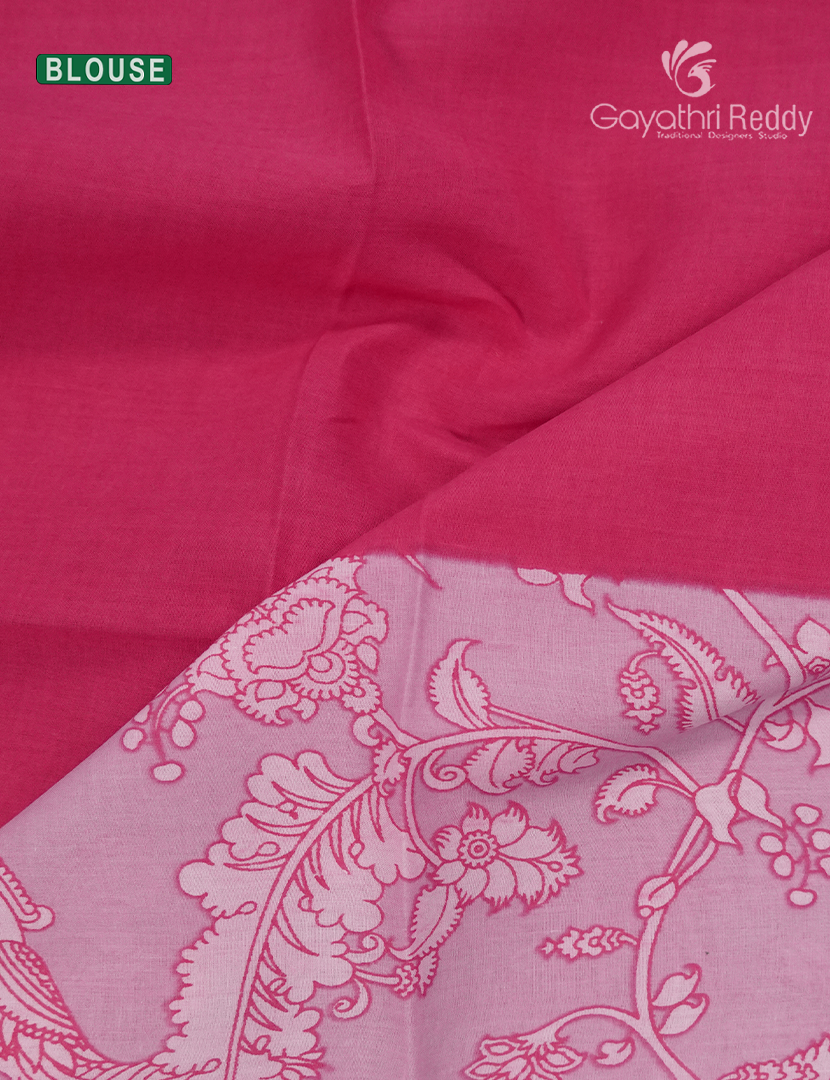 Munga Cotton Saree in Baby Pink and Deep Pink