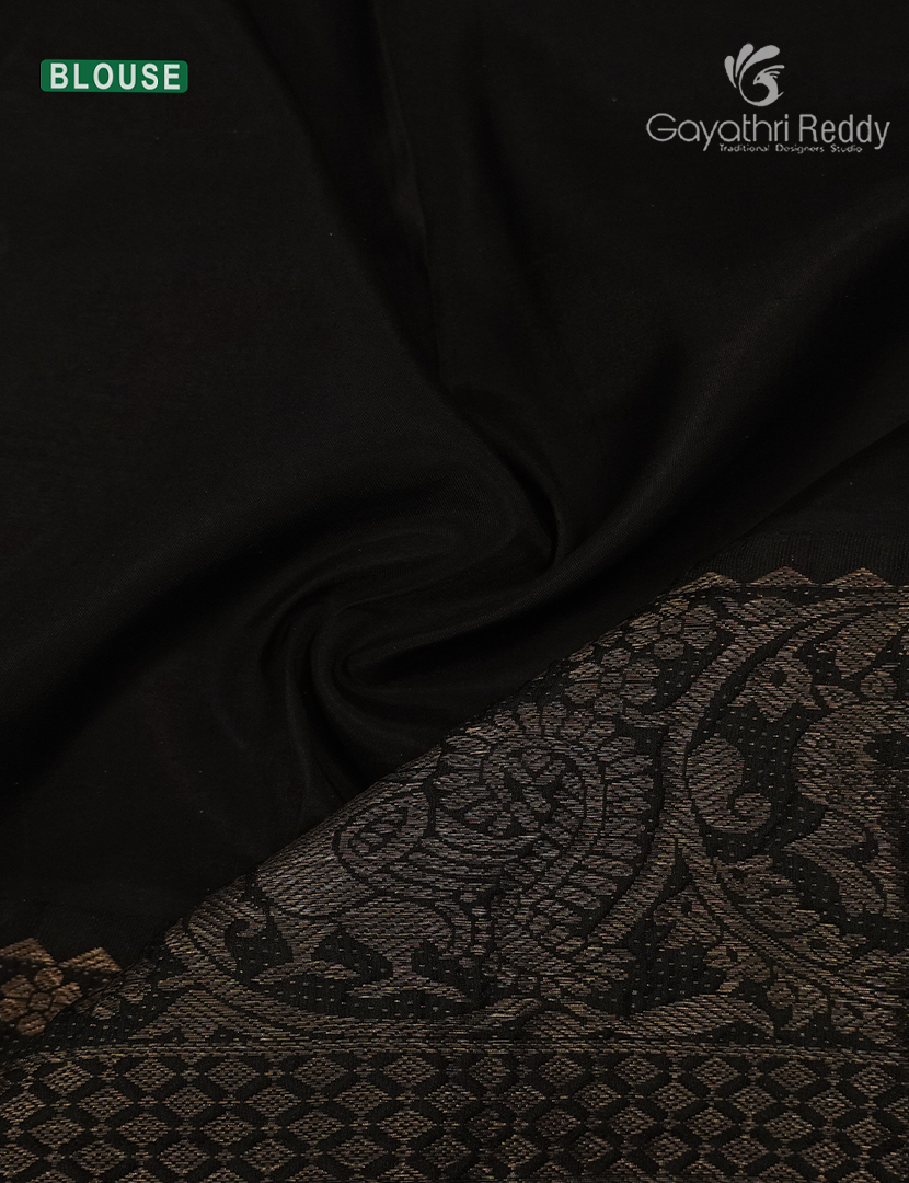 Semi Kanchipuram Art Silk Saree in Black