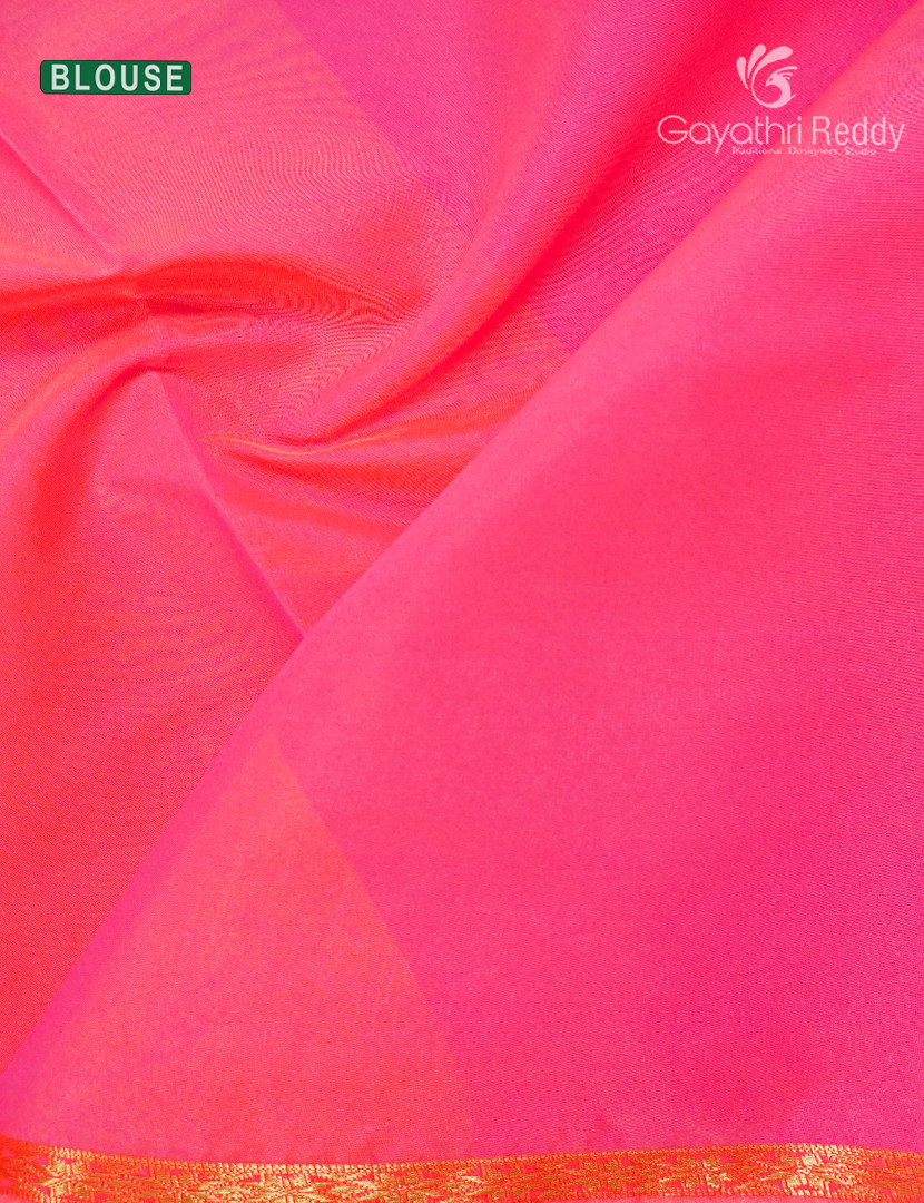 Silk Cotton Saree in Mustard and Baby Pink