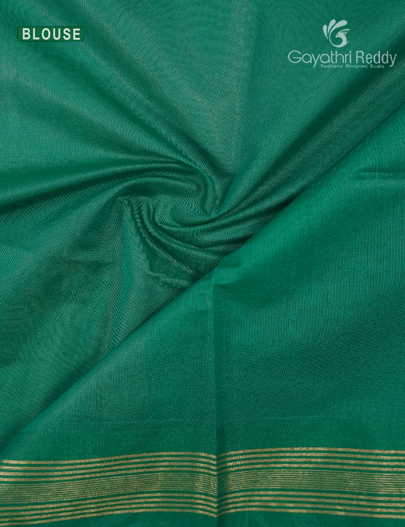 Kanchipuram Sico Saree in Beige and Sea Green