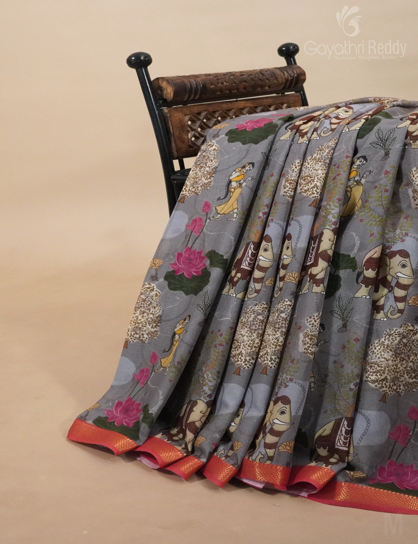 COTTON PRINT SAREE-C666