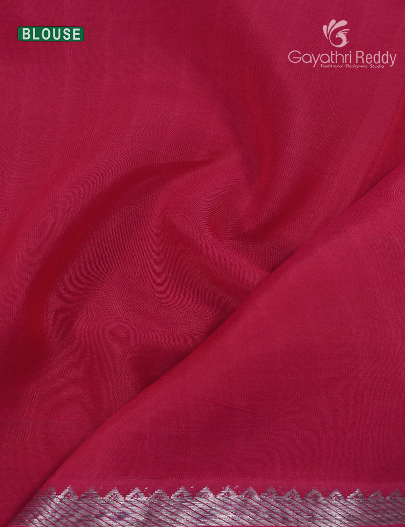 Mangalgiri Printed Saree in Magenta and Rani Pink