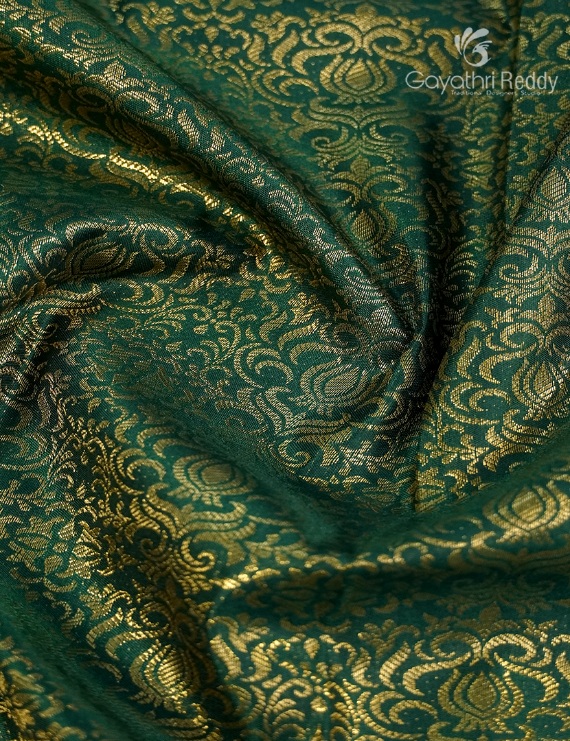 Semi Kanchipuram Silk Saree in Bottle Green