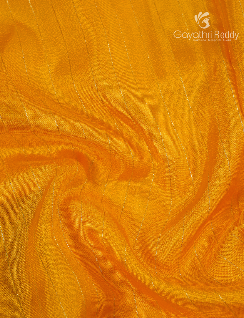 Semi Mysore Crepe Saree in Yellow and Moss Green
