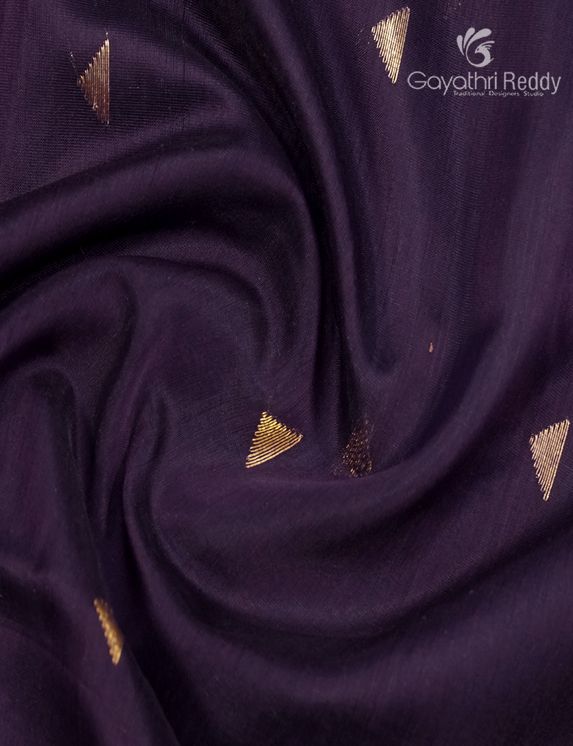 Pure Chanderi Sico Saree in Aubergine