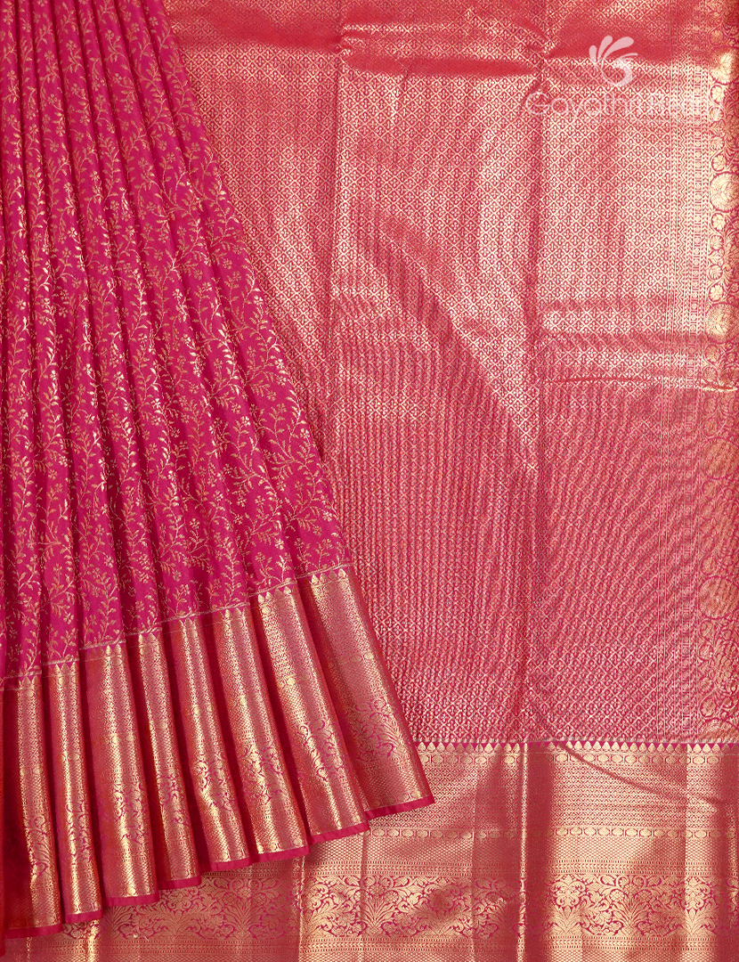 Semi Kanchipuram Silk Saree in Fuchsia Pink