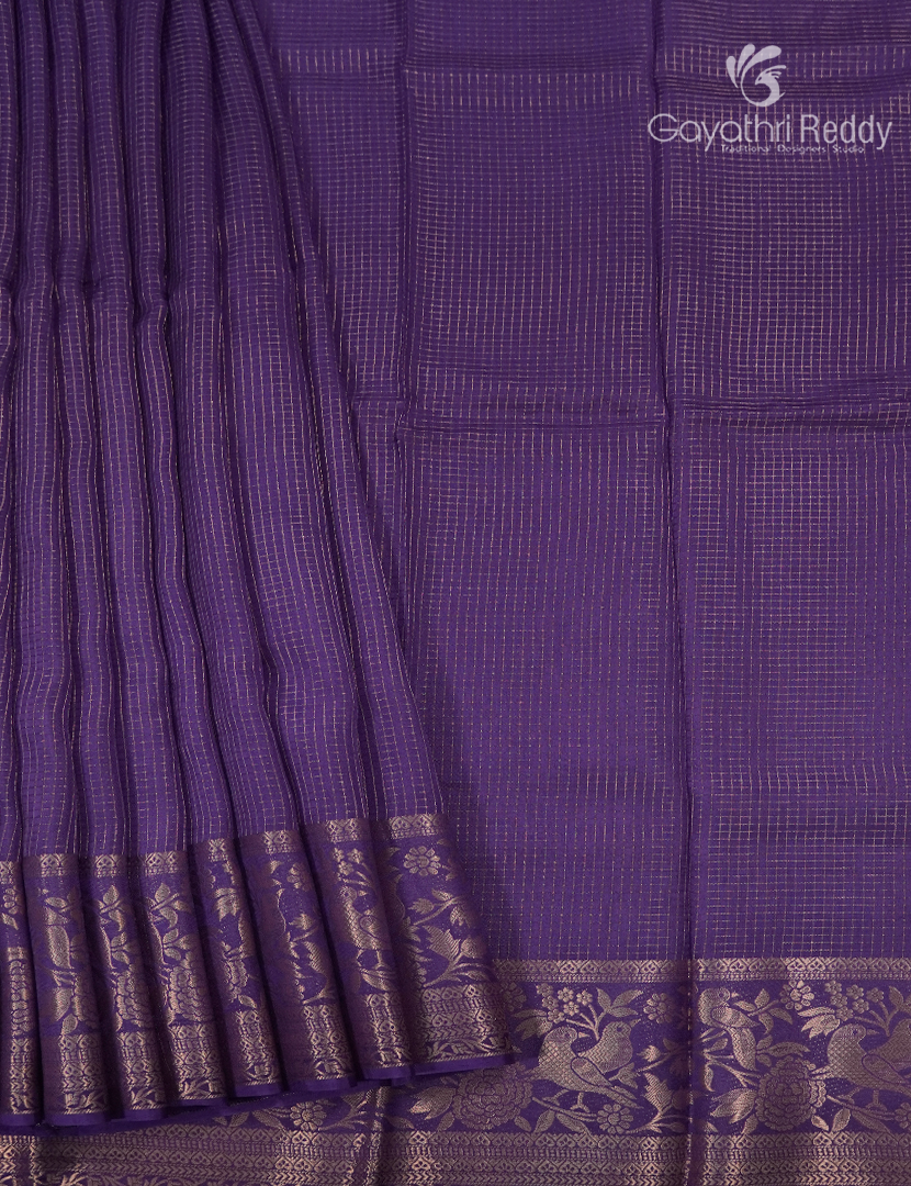 Semi Mysore Crepe Saree in Purple