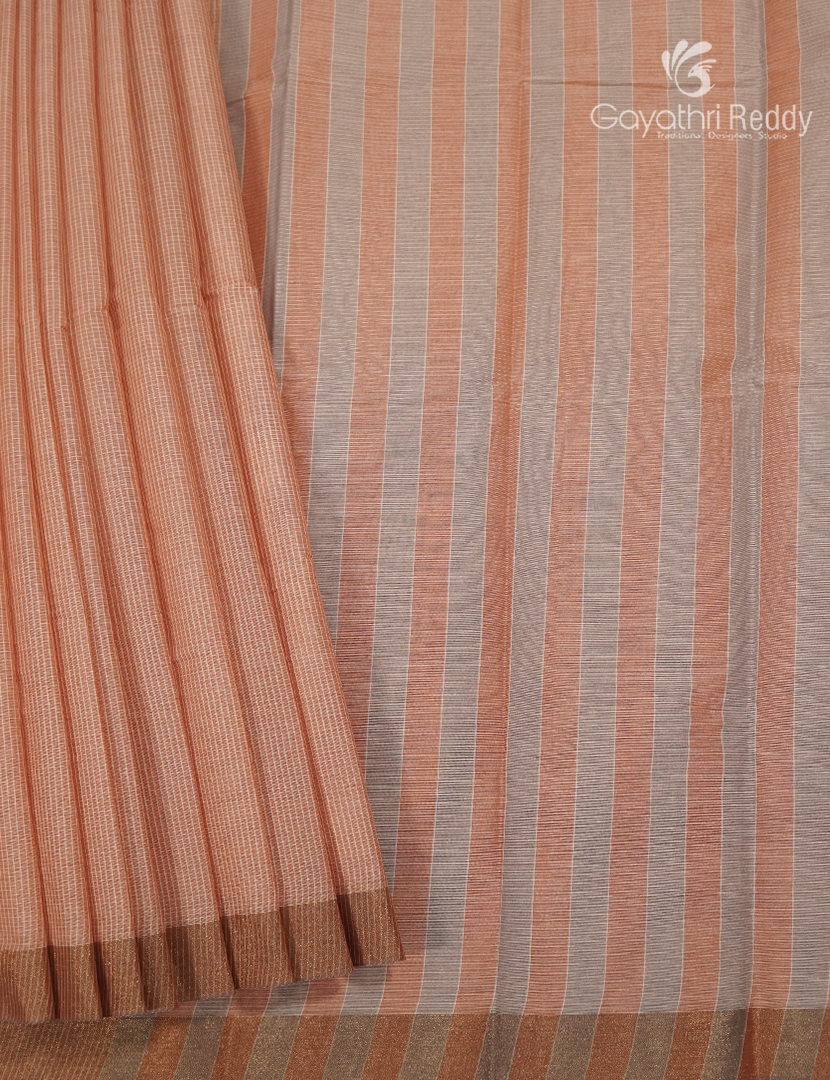 Pure Kanchi Cotton Saree in Orange