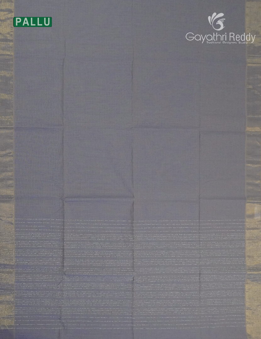 Pure Handloom Cotton Saree in Denim Grey