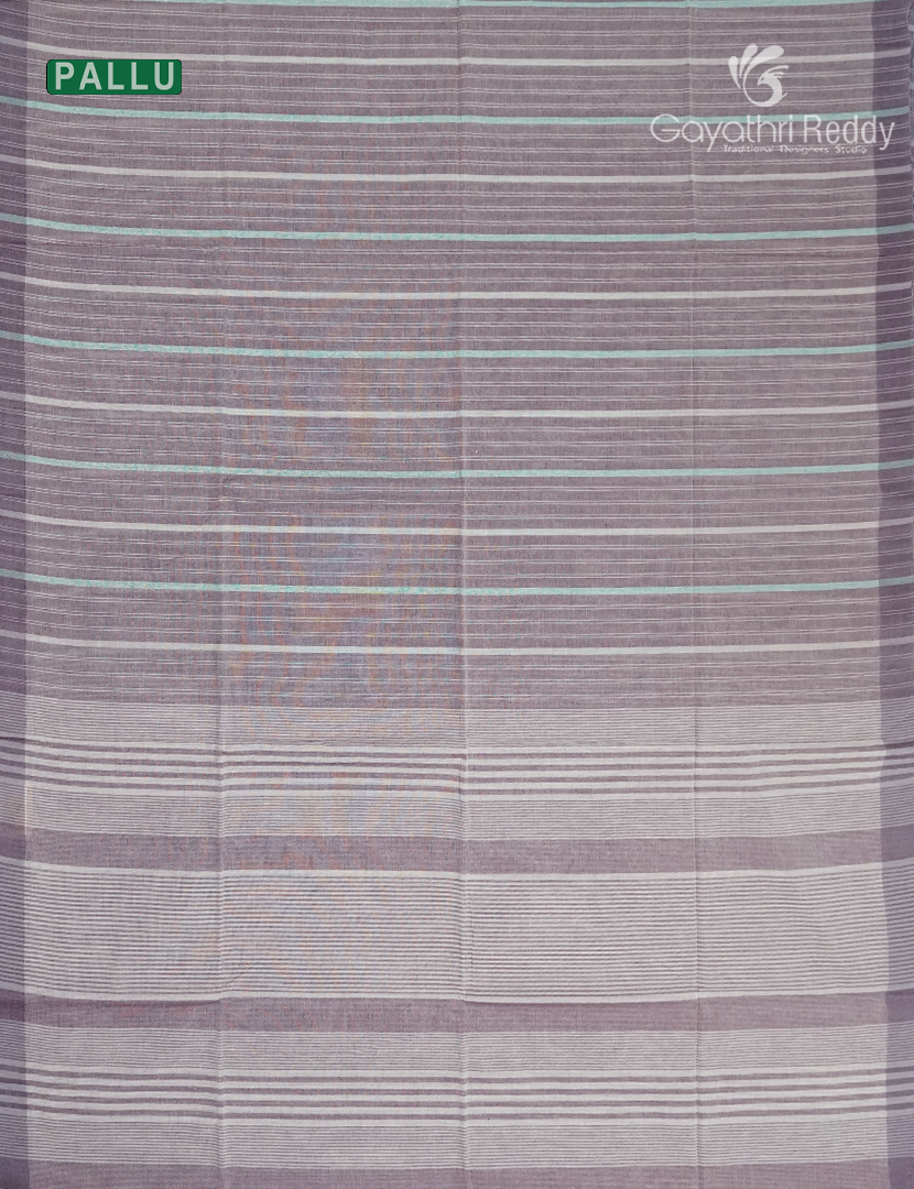 Pure Handloom Cotton Saree in Deep Onion