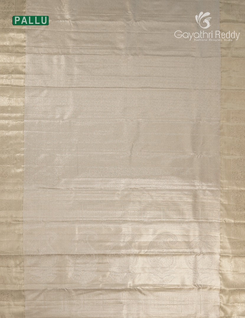 Semi Kanchipuram Silk Saree in Silver