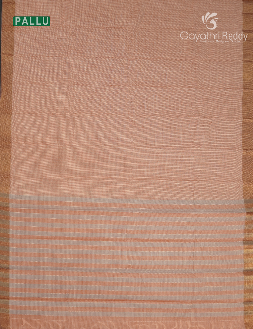 Pure Kanchi Cotton Saree in Orange