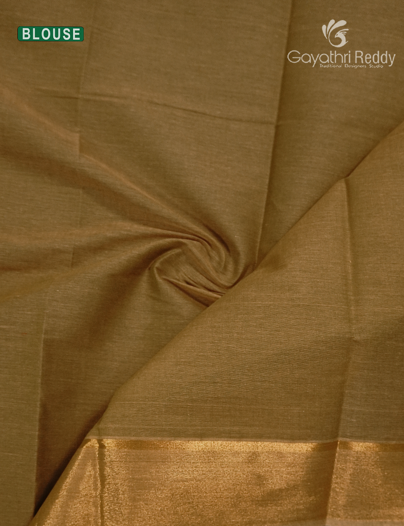Pure Kanchi Cotton Saree in Mehendi Green