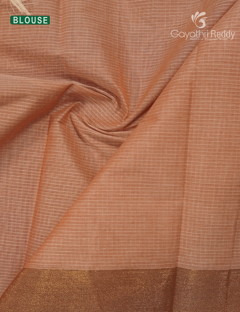 Pure Kanchi Cotton Saree in Orange