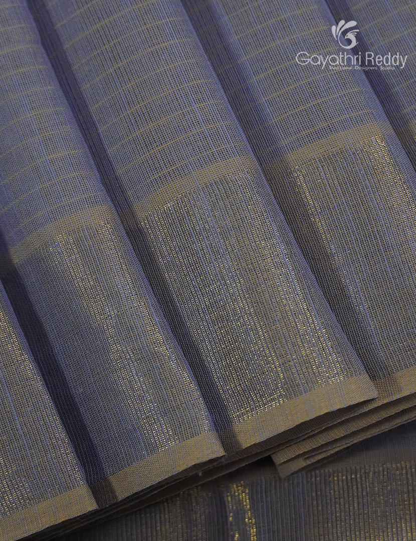 Pure Handloom Cotton Saree in Denim Grey
