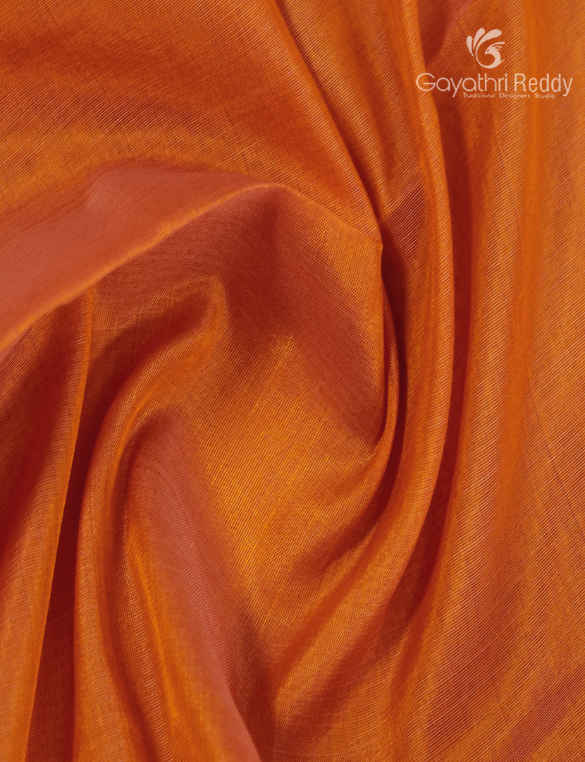 Pure Kanchi Sico Saree in Mustard and Red