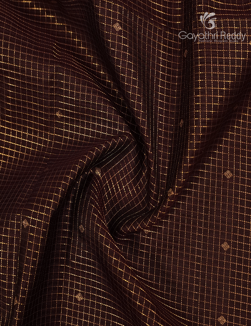 Pure Kanchipuram Vintage Silk Saree in Brown and Mustard