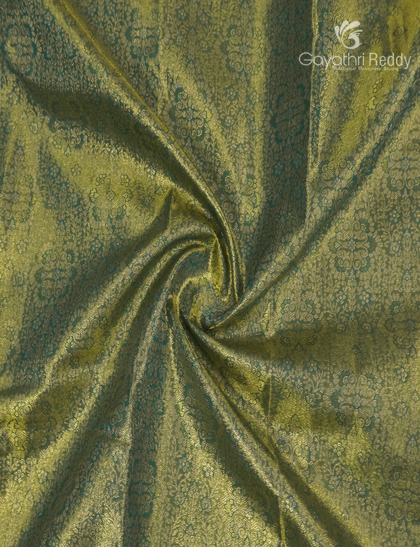 Pure Kanchipuram Silk Saree in Mint Green and Rama Green ( Brocade Pattern )