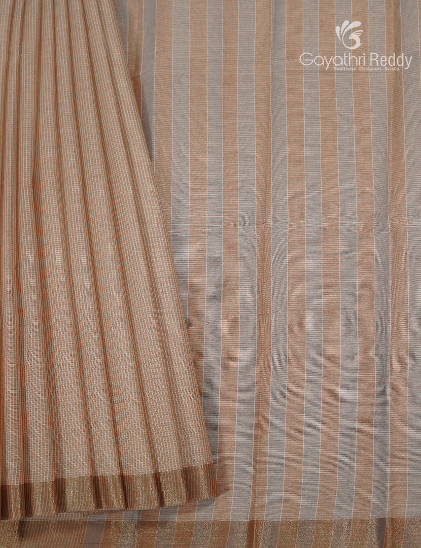 Pure Kanchi Cotton Saree in Light Beige