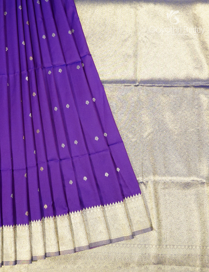 Semi Kanchipuram Art Silk Saree in Purple