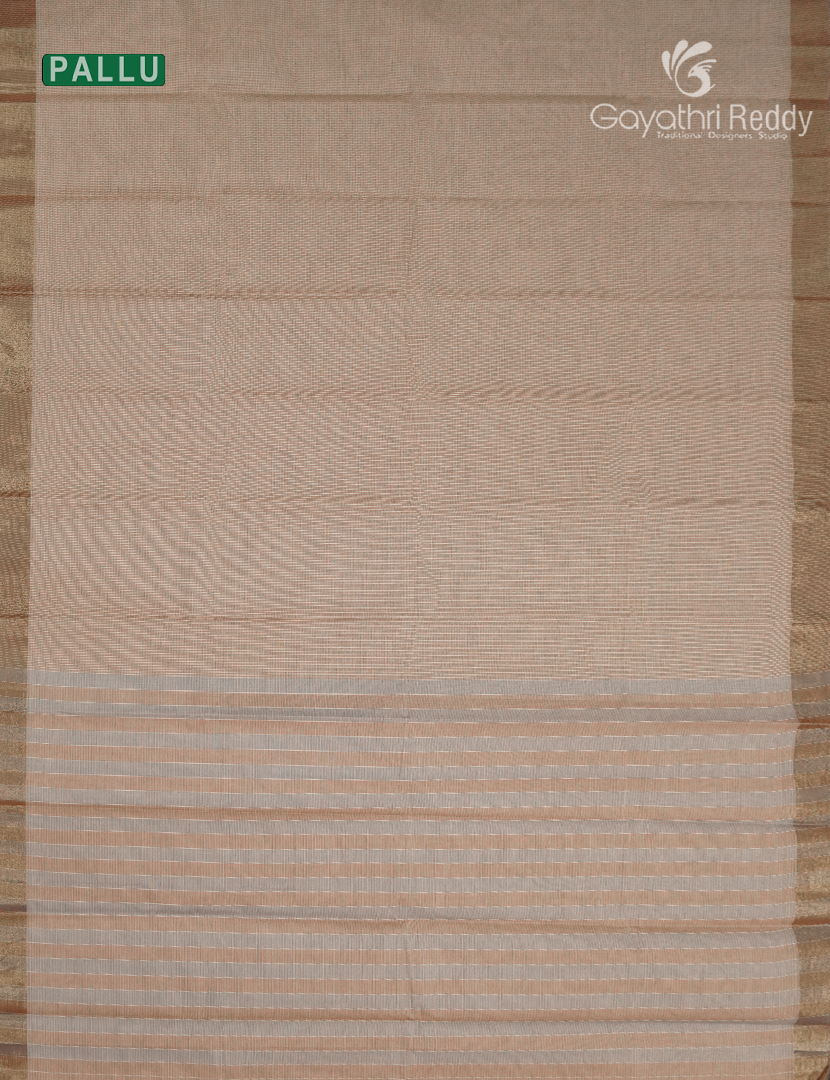 Pure Kanchi Cotton Saree in Light Beige