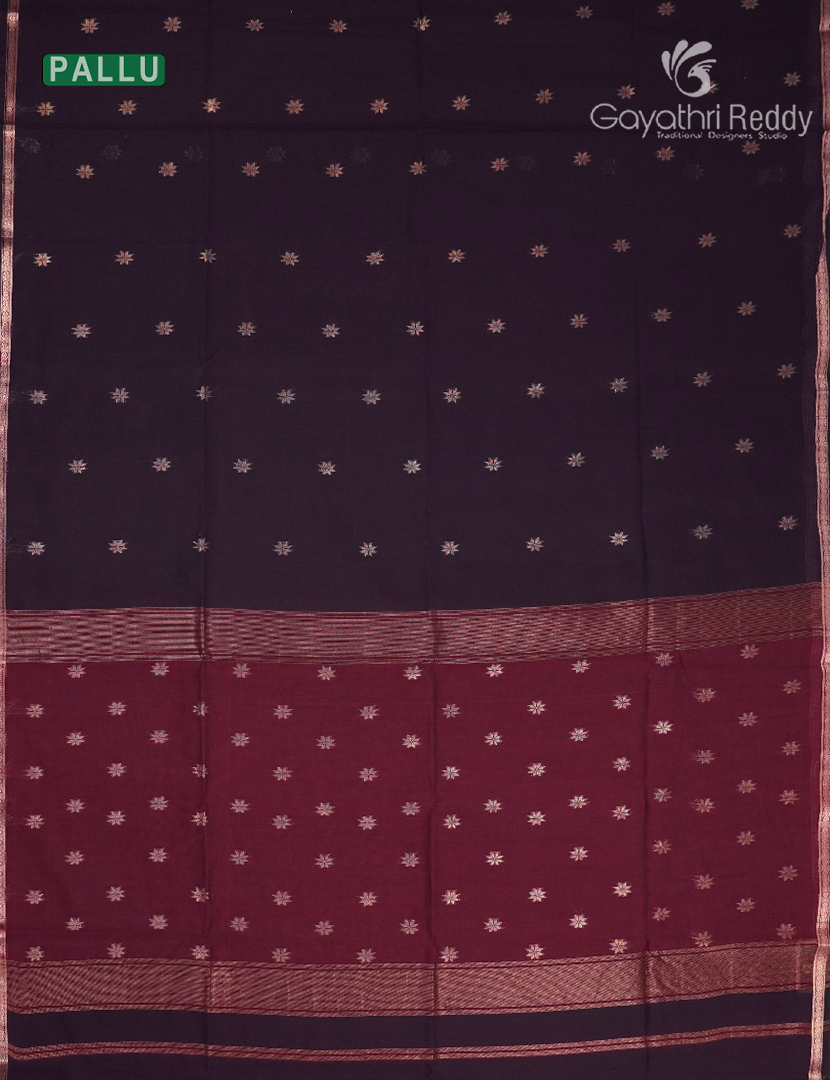 Kanchipuram Sico Saree in Deep Purple and Burgundy