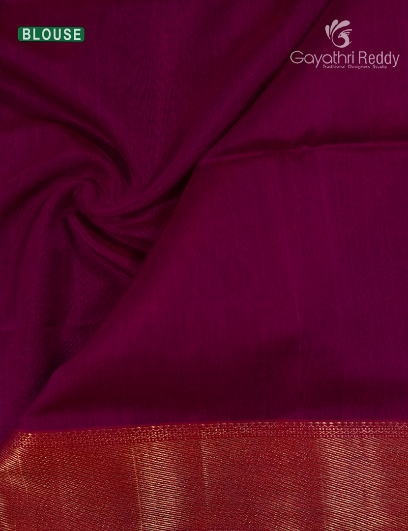 Pure Chanderi Sico Saree in Deep Magenta