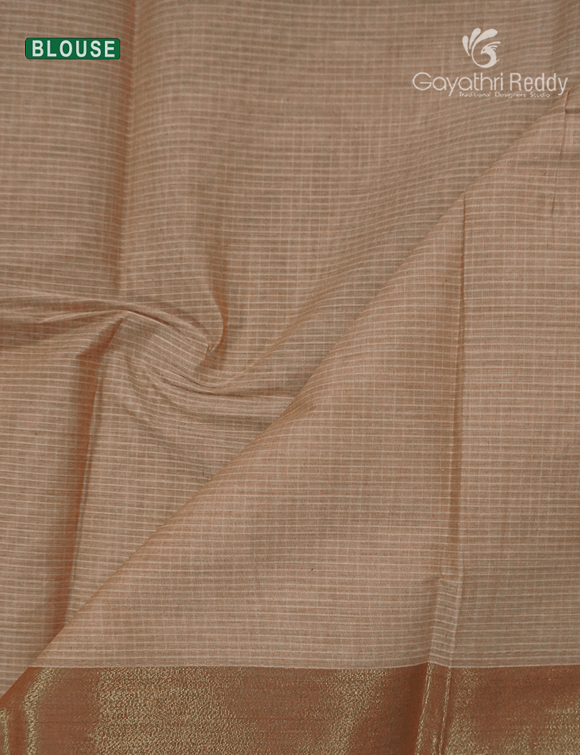 Pure Kanchi Cotton Saree in Light Beige