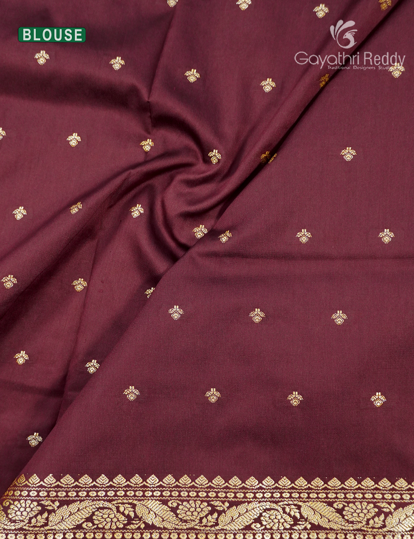 Semi Katan Silk Saree in Brown