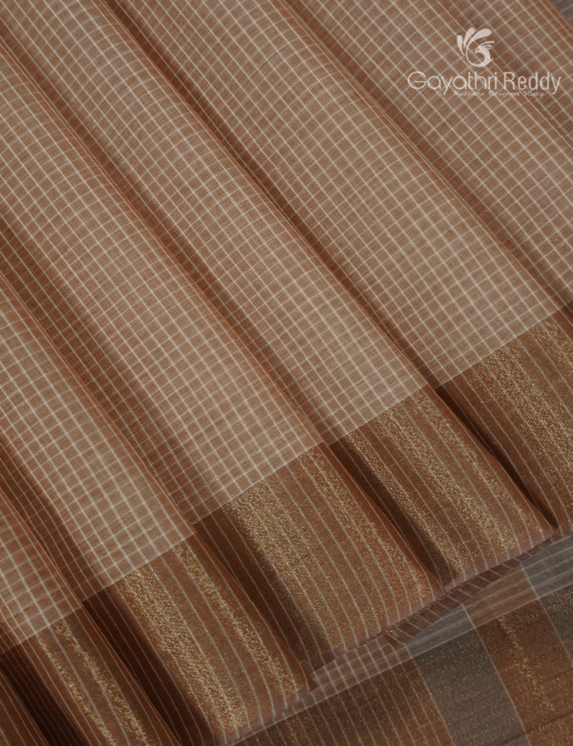 Pure Kanchi Cotton Saree in Light Beige