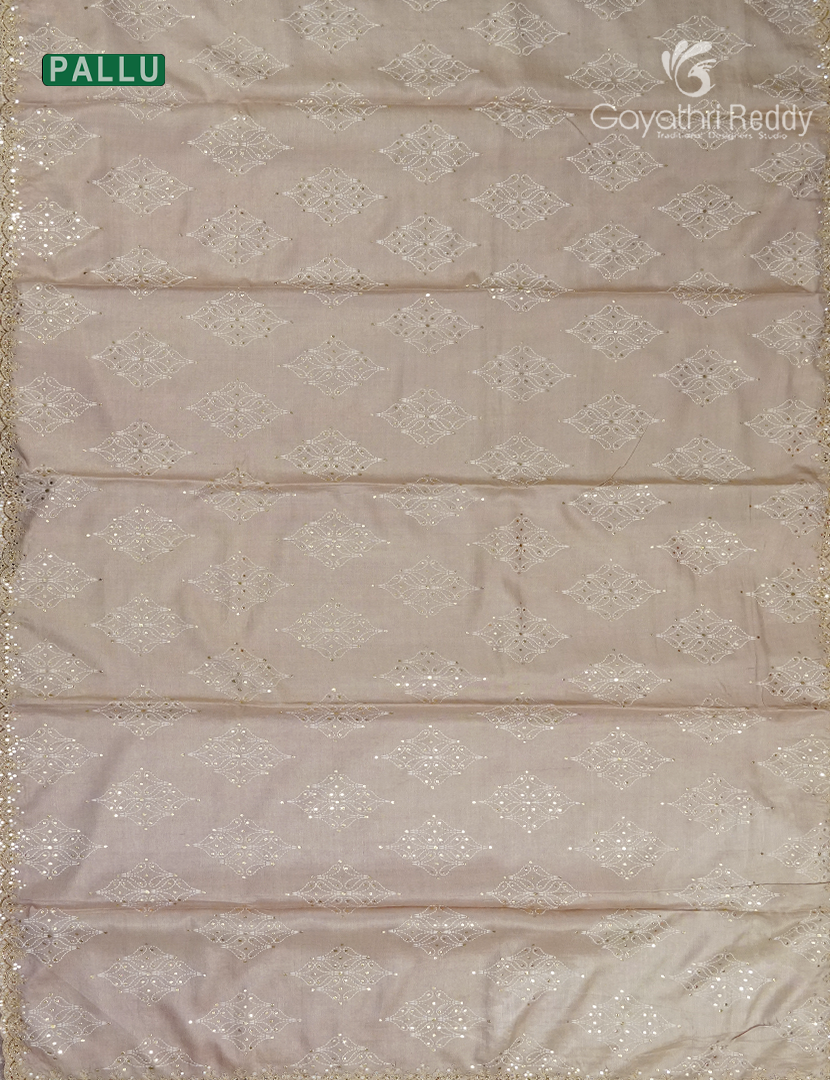 Pure Desi Tussar Fancy Saree in Golden Ivory