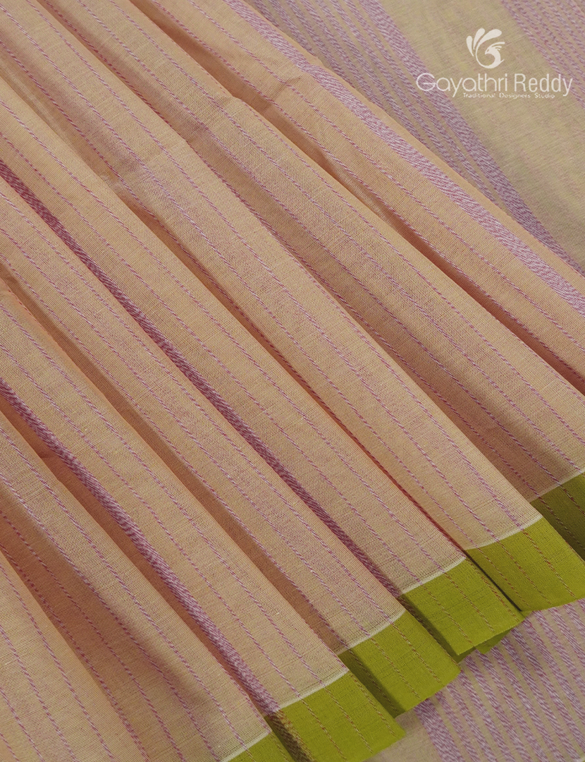 Pure Handloom Cotton Saree in Light Baby Pink