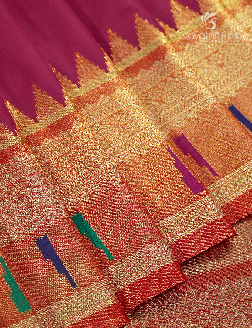 Semi Kanchipuram Art Silk Saree in Ruby Pink