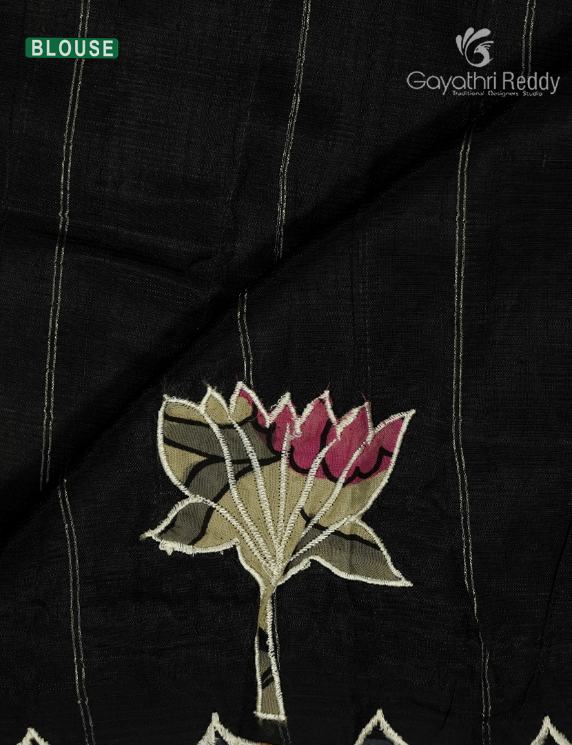 Pure Mangalagiri Langa Voni Set in Black