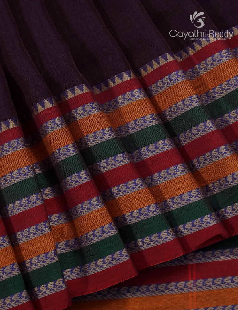 Pure Narayanpet Cotton Saree in Deep Plum
