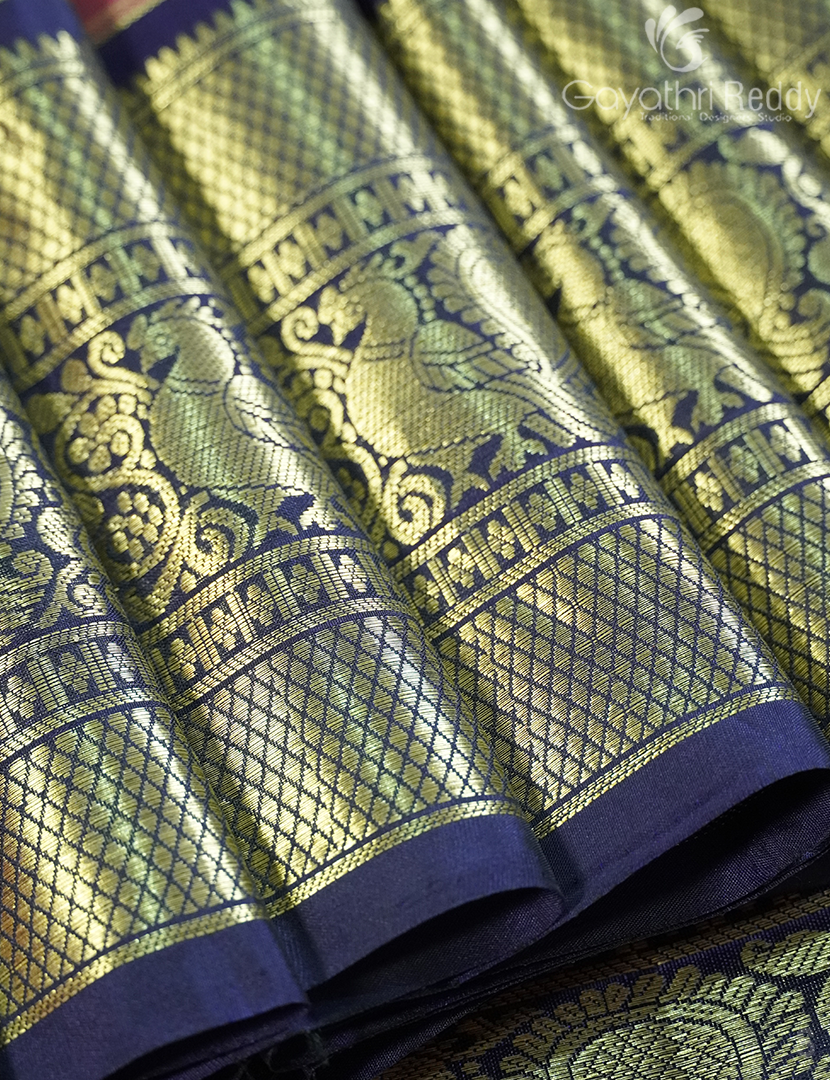 PURE KANCHI PATTU MEDIUM BORDER SAREE-KP8381