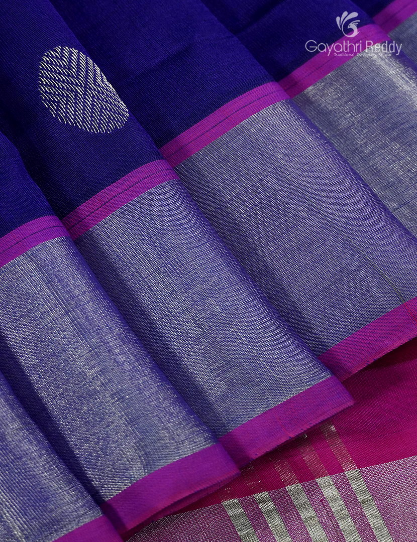 Pure Arani Sico Saree in Royal Blue and Pink