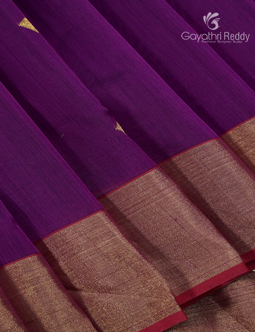 Pure Chanderi Sico Saree in Deep Purple