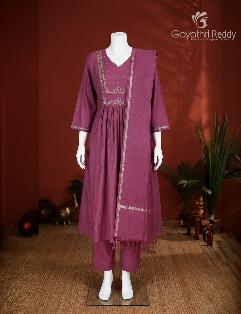 Readymade Dress Set in Deep Pink