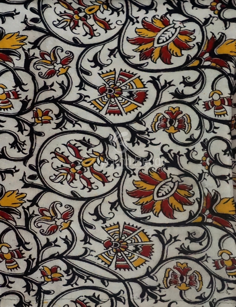 KALAMKARI SILK FABRIC (PER METER) - S10530