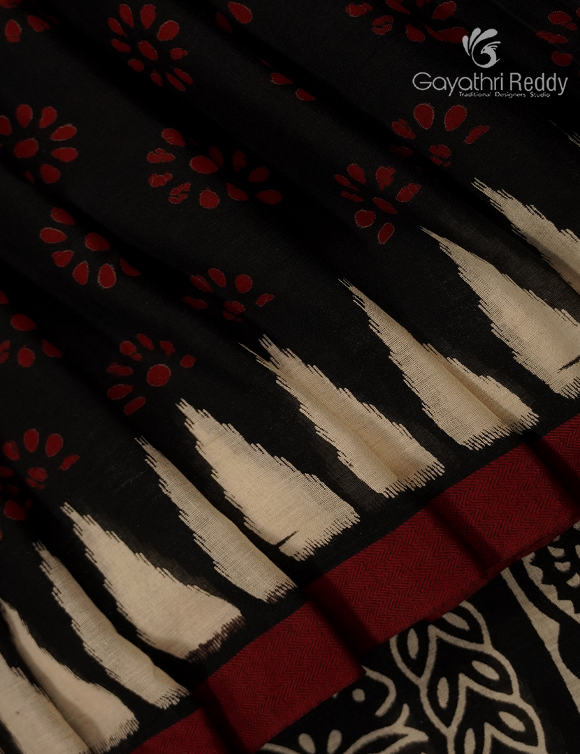 Vidharbha Cotton Saree in Black