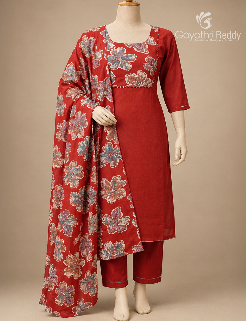 Readymade Dress Set in Red