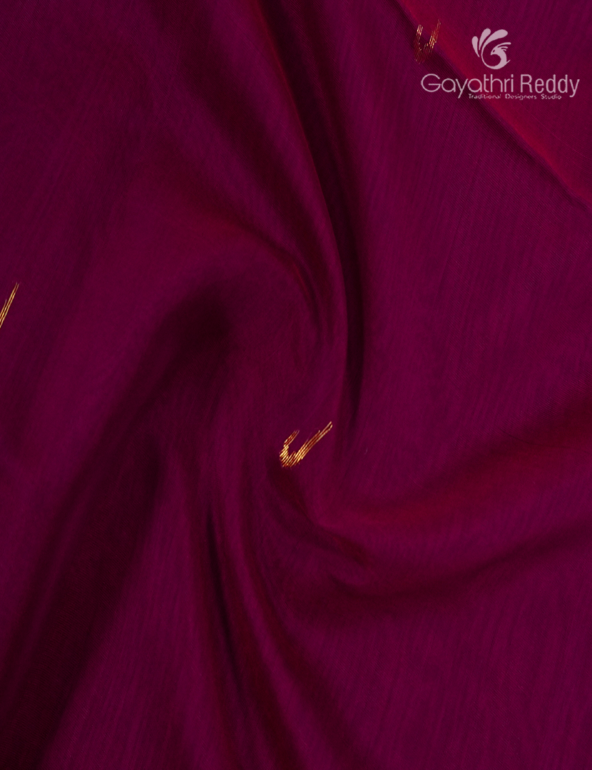 Pure Chanderi Sico Saree in Deep Magenta