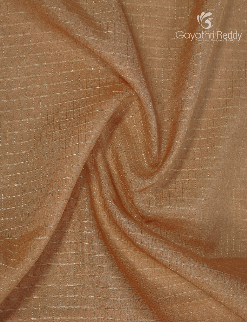 Semi Mysore Crepe Saree in Golden Beige and Deep Brown