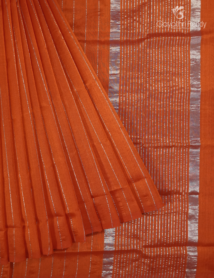 Pure Arani Sico Saree in Burnt Orange