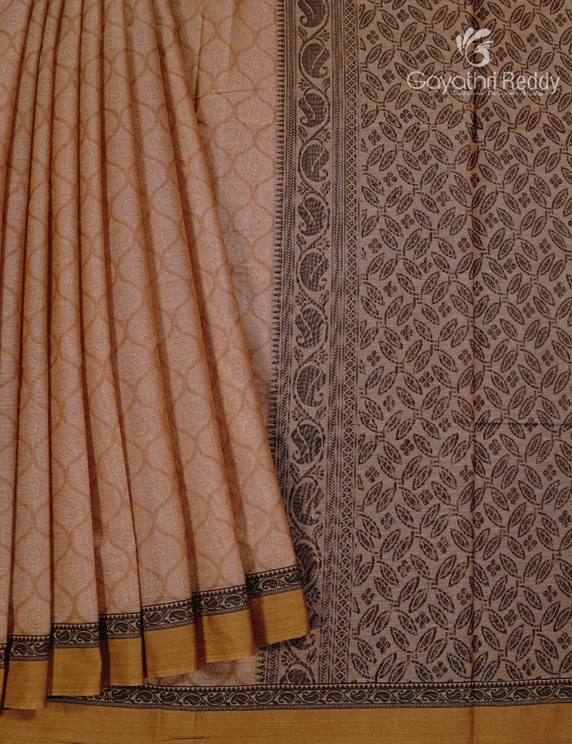 Pure Kanchi Cotton Saree in Mud Brown