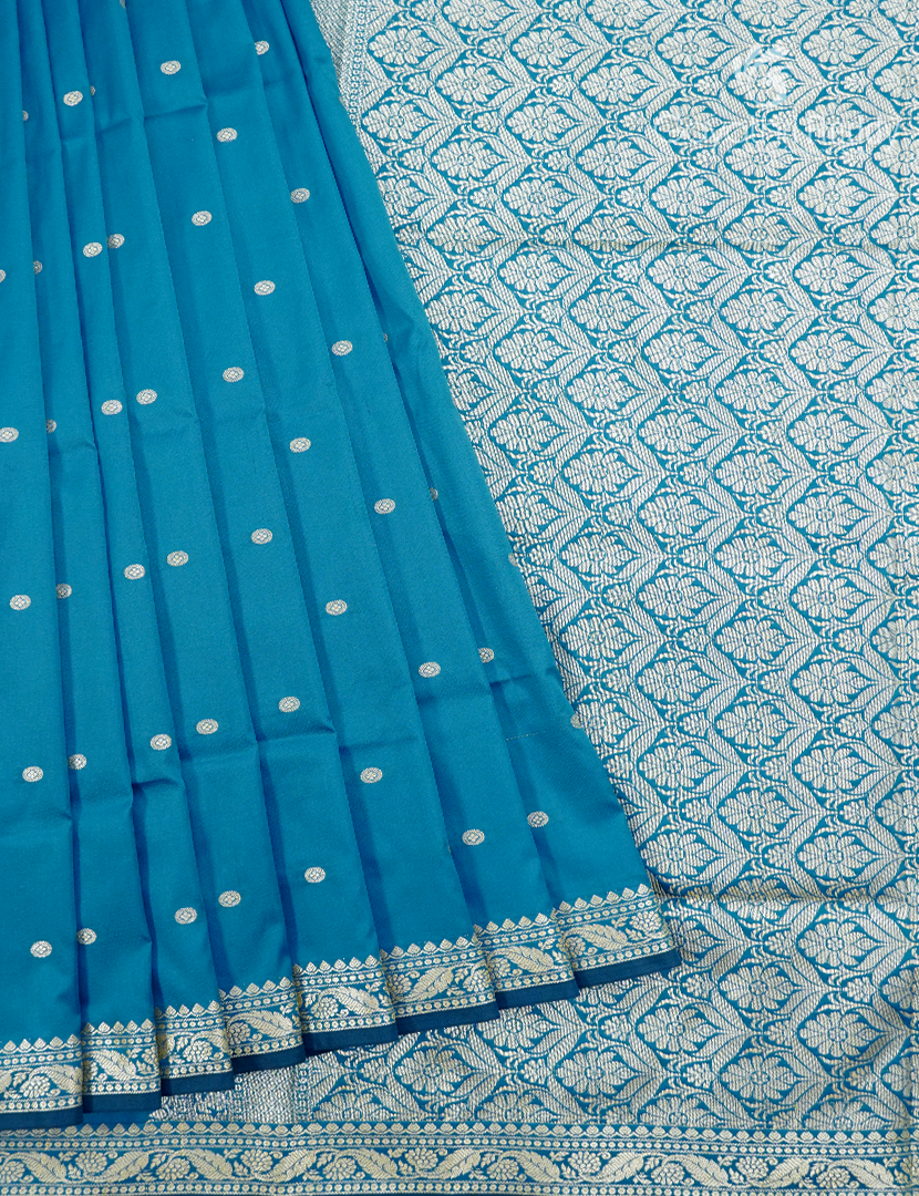 Semi Katan Silk in Teal blue