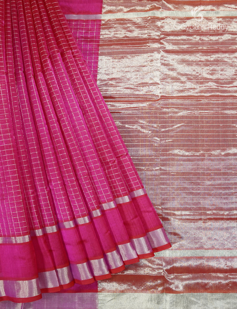 Pure Arani Sico Saree in Fuchsia Pink