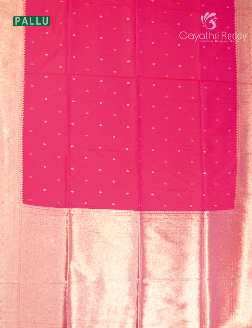 Semi Kanchipuram Art Silk Saree in Fuchsia Pink